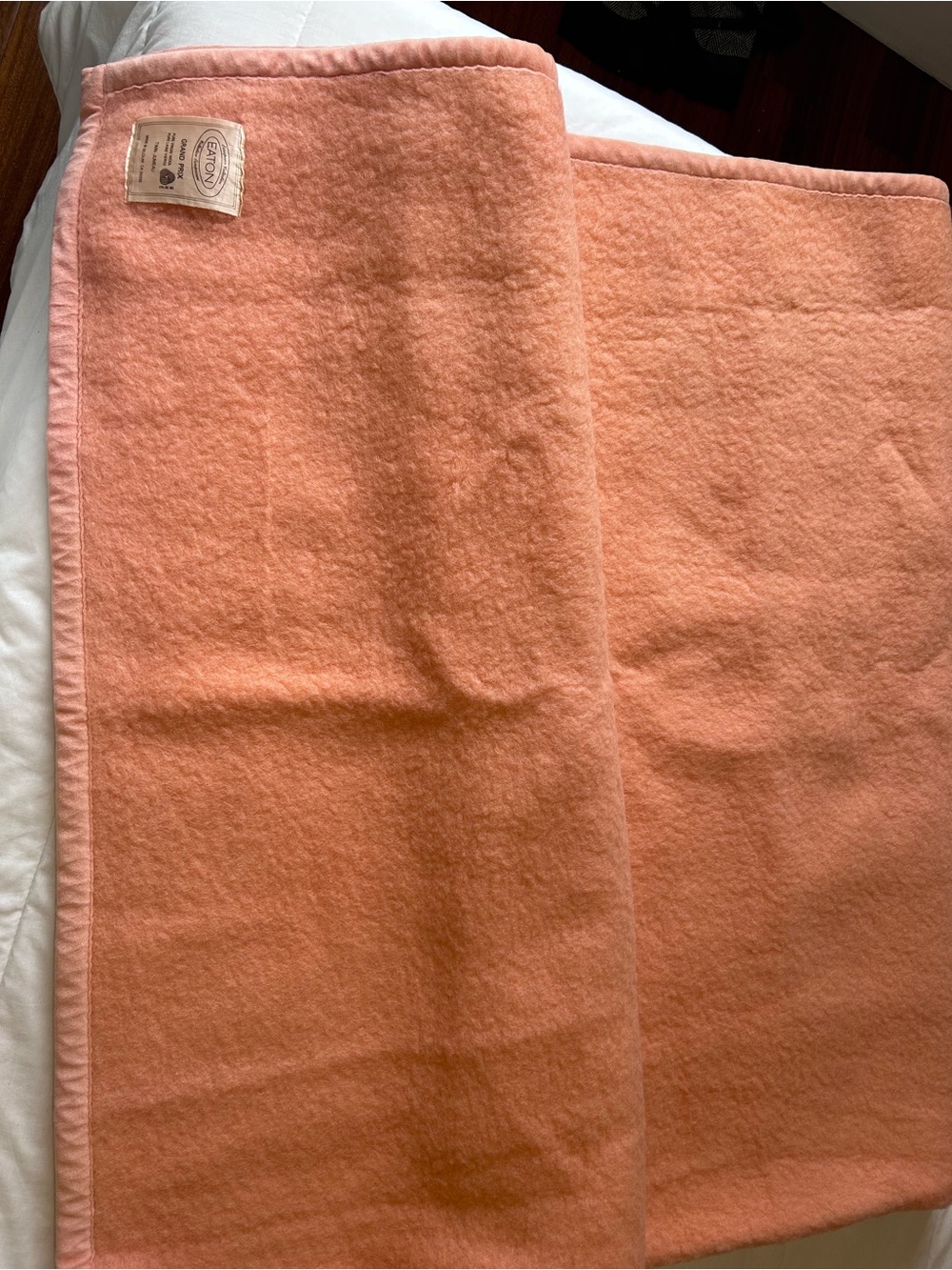 Eaton Vintage 100% virgin wool Peach blanket